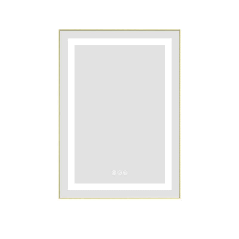 24" x 32" LED Bathroom Mirror with Front and Backlight, Wall Mounted Vanity Mirror with Aluminum Frame, Anti-Fog