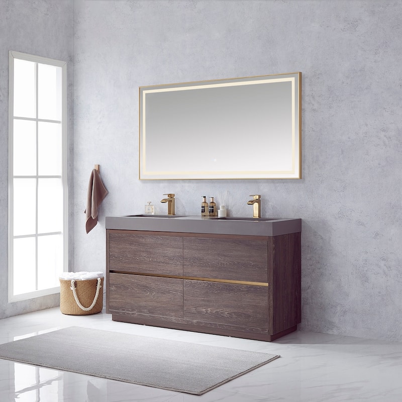 Miseno MV703060M Huesca 60" Free Standing Double Basin Vanity Set with