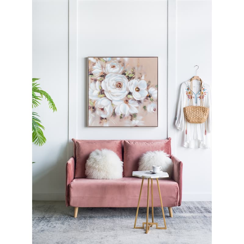 36" x 36" Square Framed Wall Art Flower Canvas Print, Home Decor for Living Room Kitchen Foyer Office