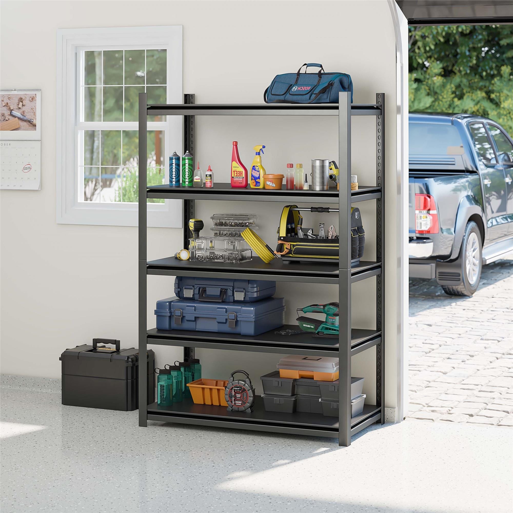 SystemBuild Evolution Quasar 5-Shelf Toolless Steel Garage Storage