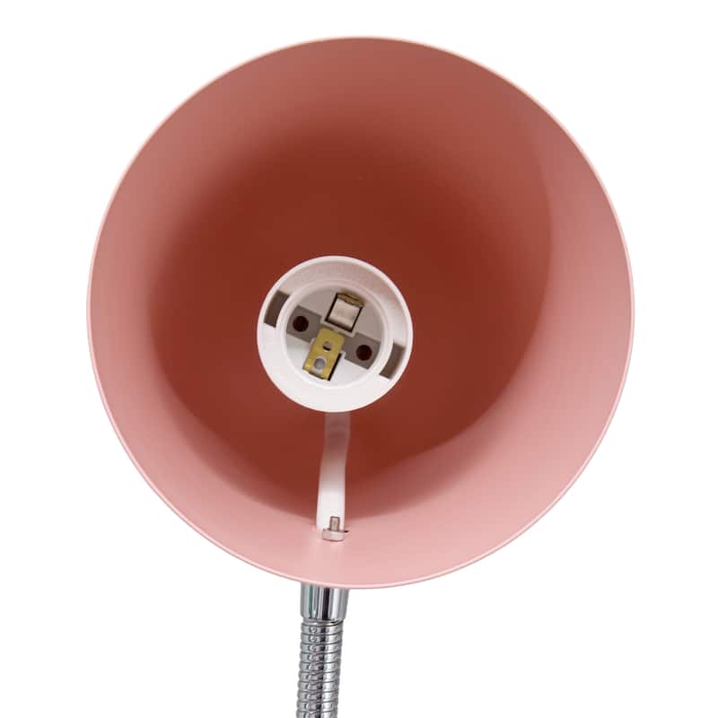 Minimalist Metal Gooseneck Desk Lamp with Adjustable Chrome Arm Modern Task Lighting Multiple Colors