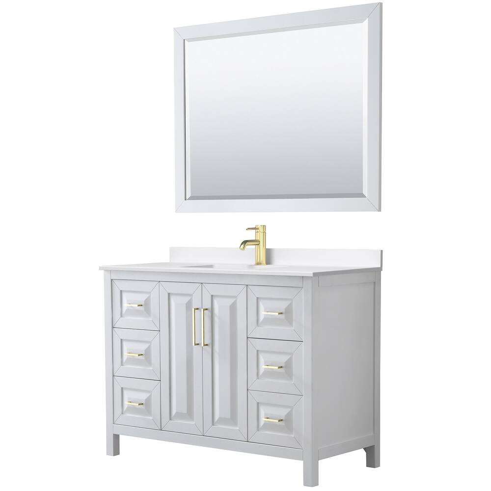Daria 48-inch Single Vanity, Single Hole Quartz Top, 46-inch Mirror