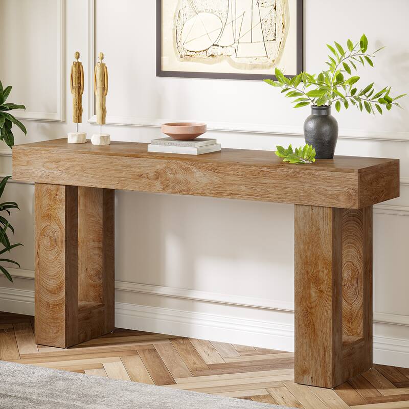 63-inch Wood Narrow Console Sofa Hallway Accent Table for Entryway