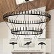 preview thumbnail 20 of 22, Extra Large Wagon Wheel Chandelier High Ceiling Farmhouse Chandeliers