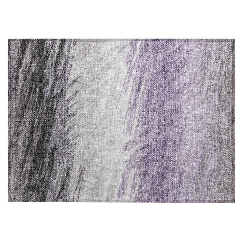 Machine Washable Indoor/ OutdoorAbstract Brushstrokes Chantille Rug