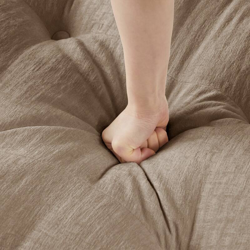 107.8" Chenille Sectional Sofa with Movable Ottoman