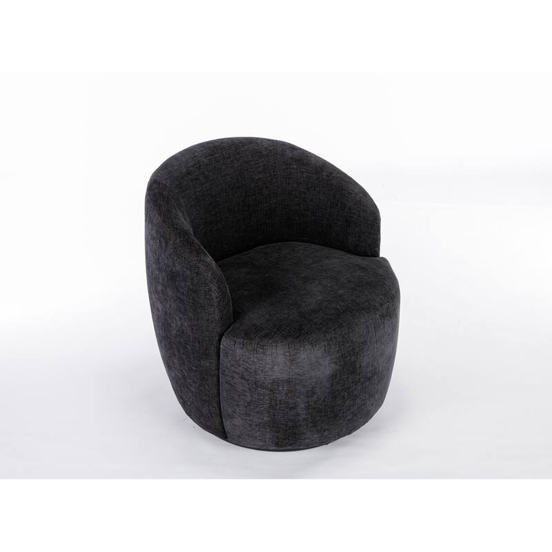 Chenille Fabric Swivel Accent Armchair Barrel Chair