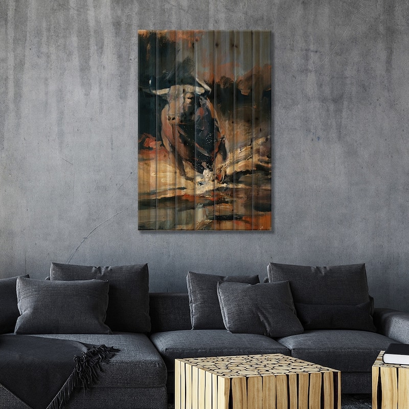 Tempest IV Print On Wood by Zil Hoque - Multi-Color