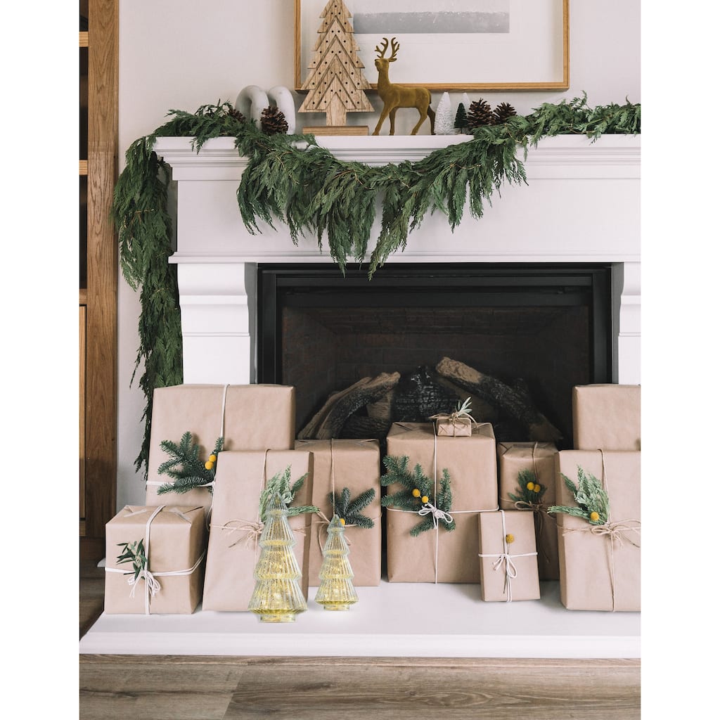 BECKI OWENS 15" Gold LED Mercury Glass Christmas Tree