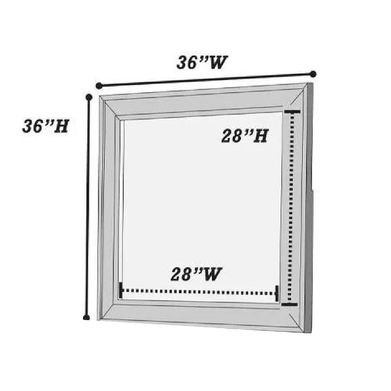 Dresser Mirror, Rustic Brown and Charcoal Gray Wood Frame, 36 Inch - Brown, Charcoal Gray