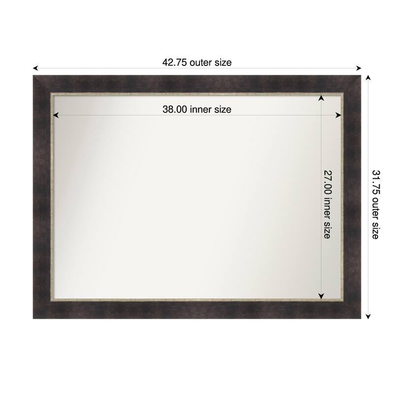Odin Antique Bronze Non-Beveled Wood Framed Wall Mirror - Odin Antique Bronze - 43 x 32 in