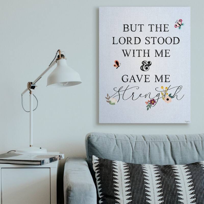 Stupell Lord Stood With Me Faith Based Floral Quote Canvas Wall Art