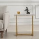 preview thumbnail 3 of 5, Thick Crystal Top End Accent Table - 24" - Antique Gold