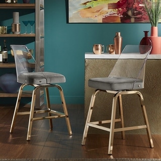 Miles clear acrylic swivel high back bar shop stools with back by inspire q bold