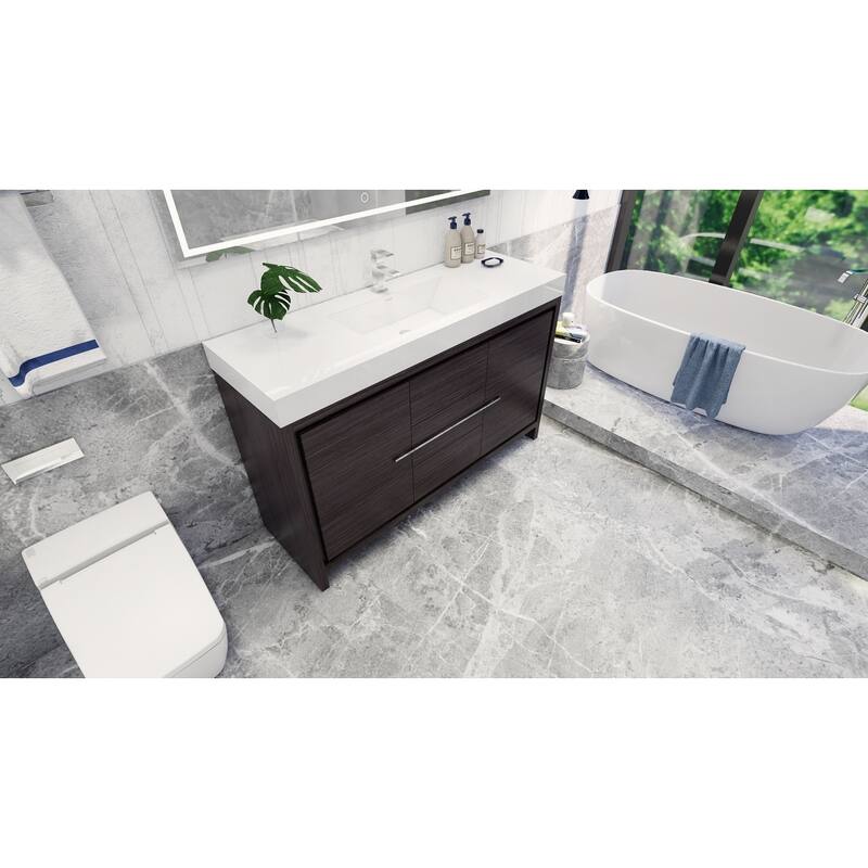 Dove 60'' Freestanding Vanity with Single Reinforced Acrylic Sink
