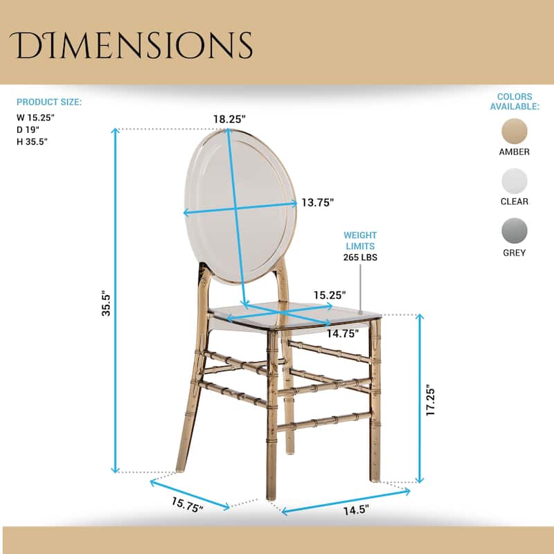 Modern Designs 2 and 4-piece Set of Stackable Transparent Ghost Chairs for Events - N/A