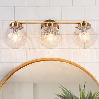 Bola Modern Gold 3-Light Bathroom Vanity lights Orb Glass Wall Sconces - W 21.7" x D 7.5" x H 8.7"