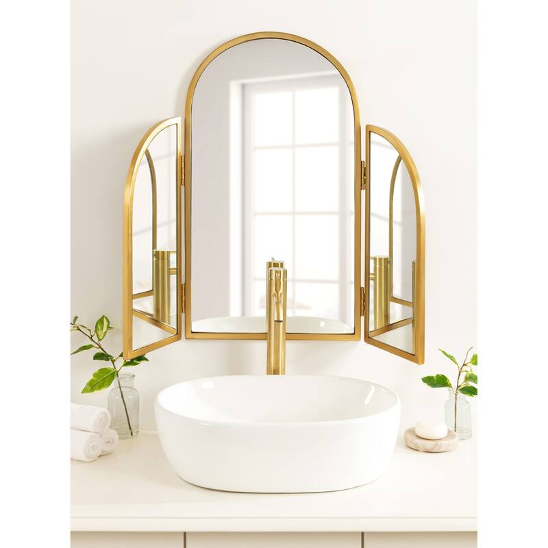 Kate and Laurel Amoli Tri-Fold Arch Mirror - 28x28