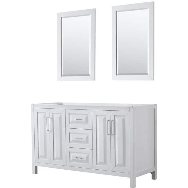 Wyndham Collection Daria 59" Double Free Standing Vanity Cabinet -