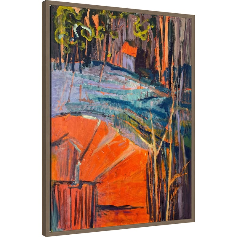 Cadmium Winter Solstice IV by Dorothy Fagan (23 x 30 in.), Framed Canvas Wall Art Print - Sylvie Dark Gold