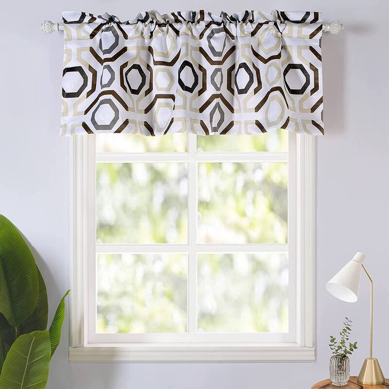 DriftAway Camden Blackout Valance for Kitchen Geometric Lattice Printed Valance