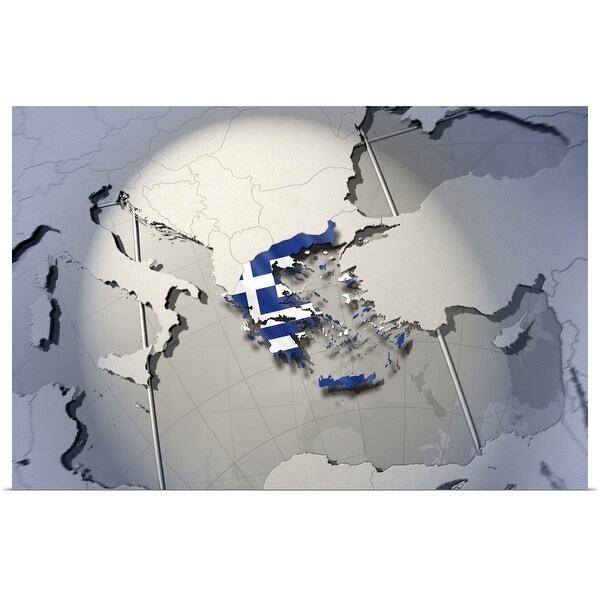 "Digital Composite, flag of Greece" Poster Print