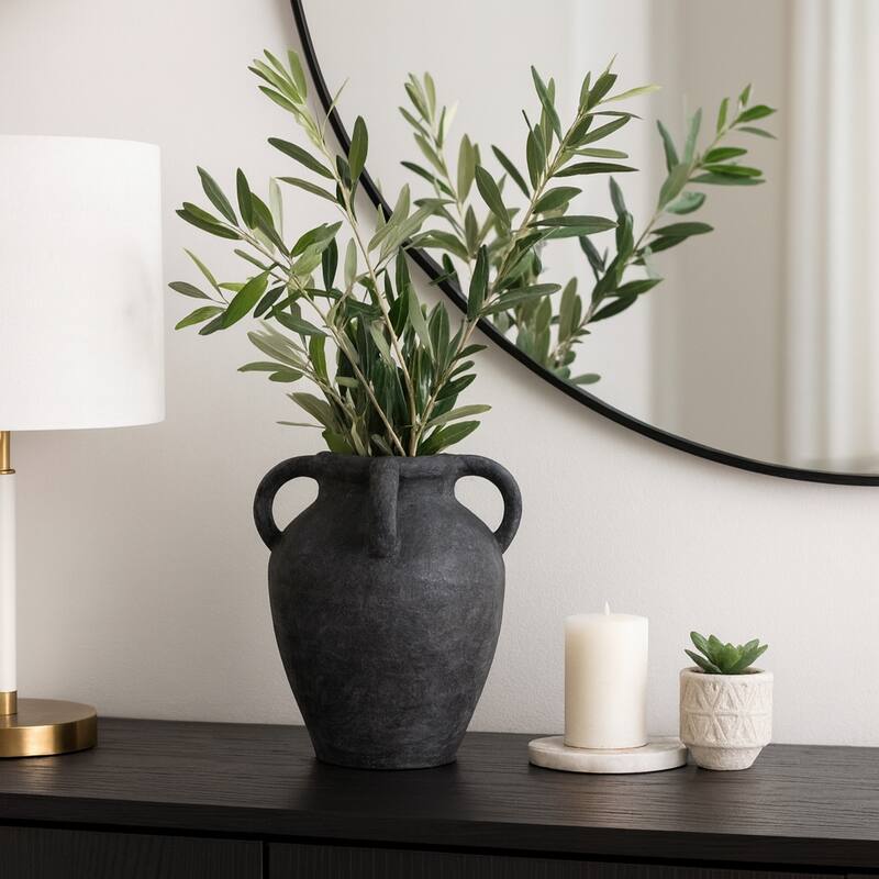 Sagebrook Home Multi Handle Jug, Black/White - Black - 12.0"