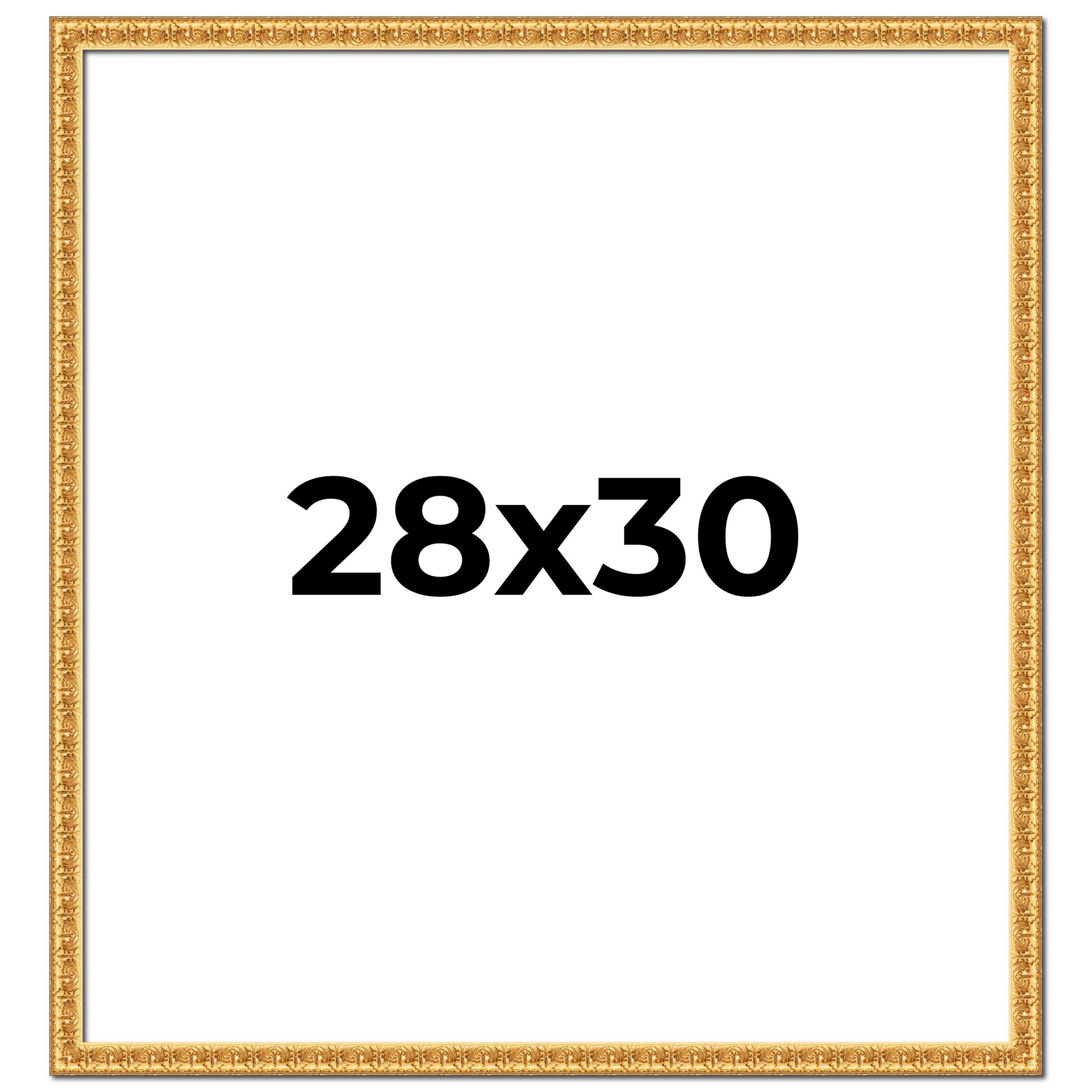 28x30 Frame Gold Real Wood Picture Frame Width 1 inches | Interior