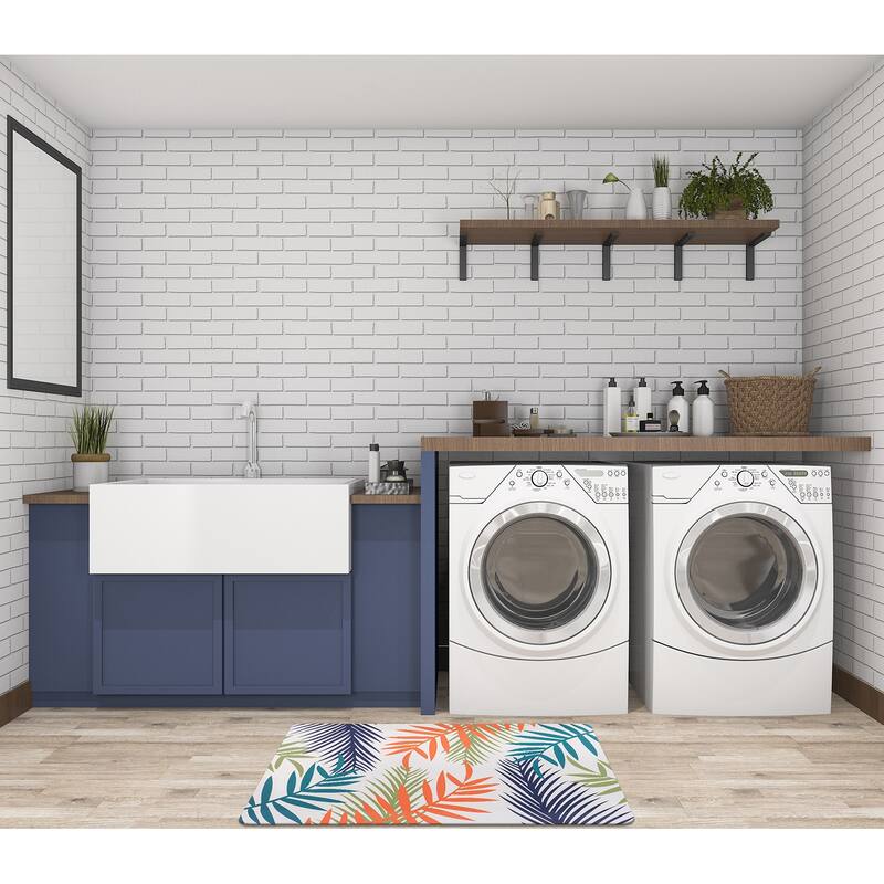 Floral Leaves Anti Fatigue Standing Kitchen Mat