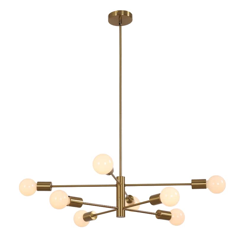 8-Light Metal Dimmable Sputnik Chandelier for Dining Room