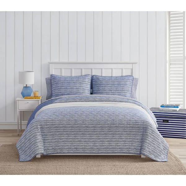 Scout Call Me Wavy Cotton Navy Quilt Set Bed Bath & Beyond 35409309