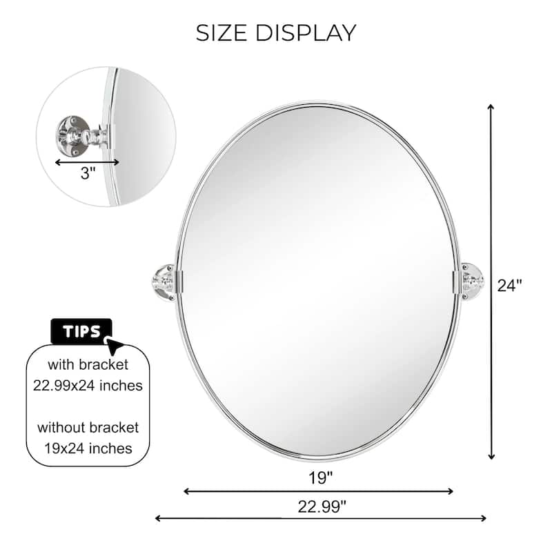 TEHOME Luecinda Oval Metal Wall Mirror