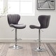 preview thumbnail 67 of 75, Roundhill Furniture Ellston Upholstered Adjustable Swivel Barstools, Set of 2