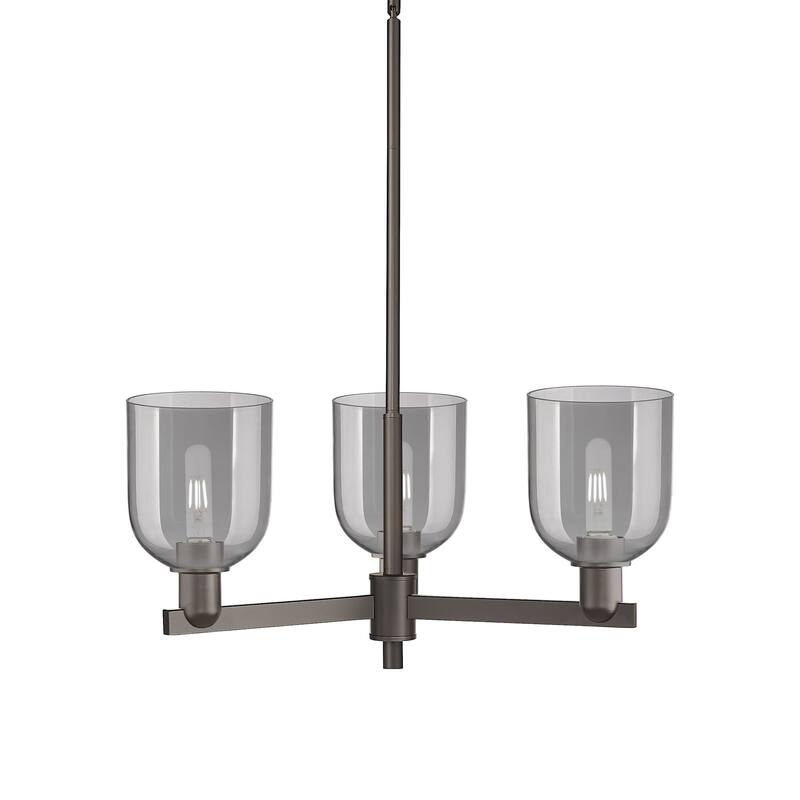 Innovations Lighting 716-3CR-12-28 Bella Chandelier Bella 3 Light 28" - Oil Rubbed Bronze / Light Smoke