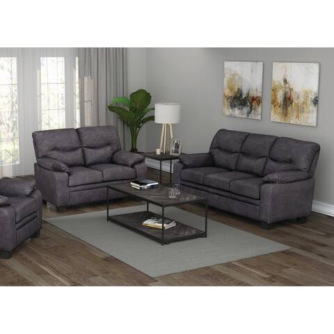 Meagan Charcoal Upholstered 2-piece Living Room Set
