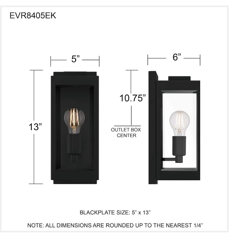 Eastover 1-Light Earth Black Outdoor Wall Lantern