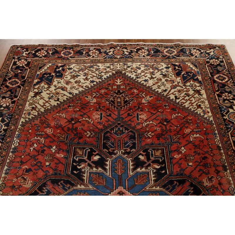 Traditional Vegetable Dye Heriz Persian Area Rug Wool Hand-knotted - 7'0" x 9'7"