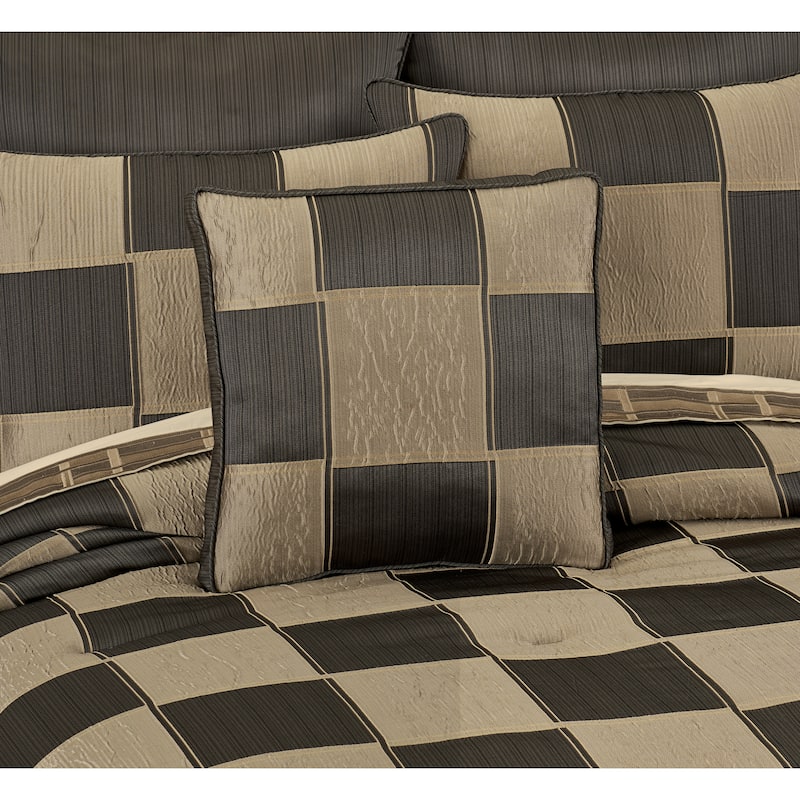 J. Queen New York Brando Bronze 18" Square Decorative Throw Pillow - Accent - Polyester - Bronze