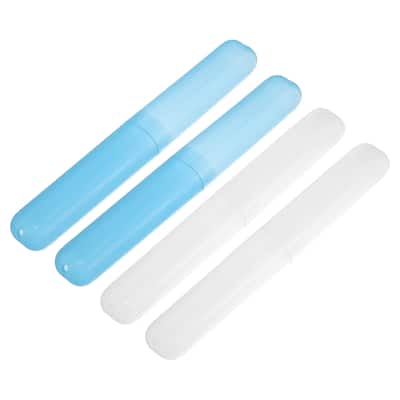 4 Pcs, Toothbrush Travel Case, Plastic, Lightweight Traveling Toothbrush Holders Case, 7.48"x1.06"