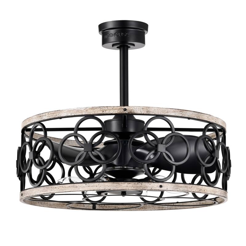 Luo 25 Inch Matte Black Finish Fandelier with Remote