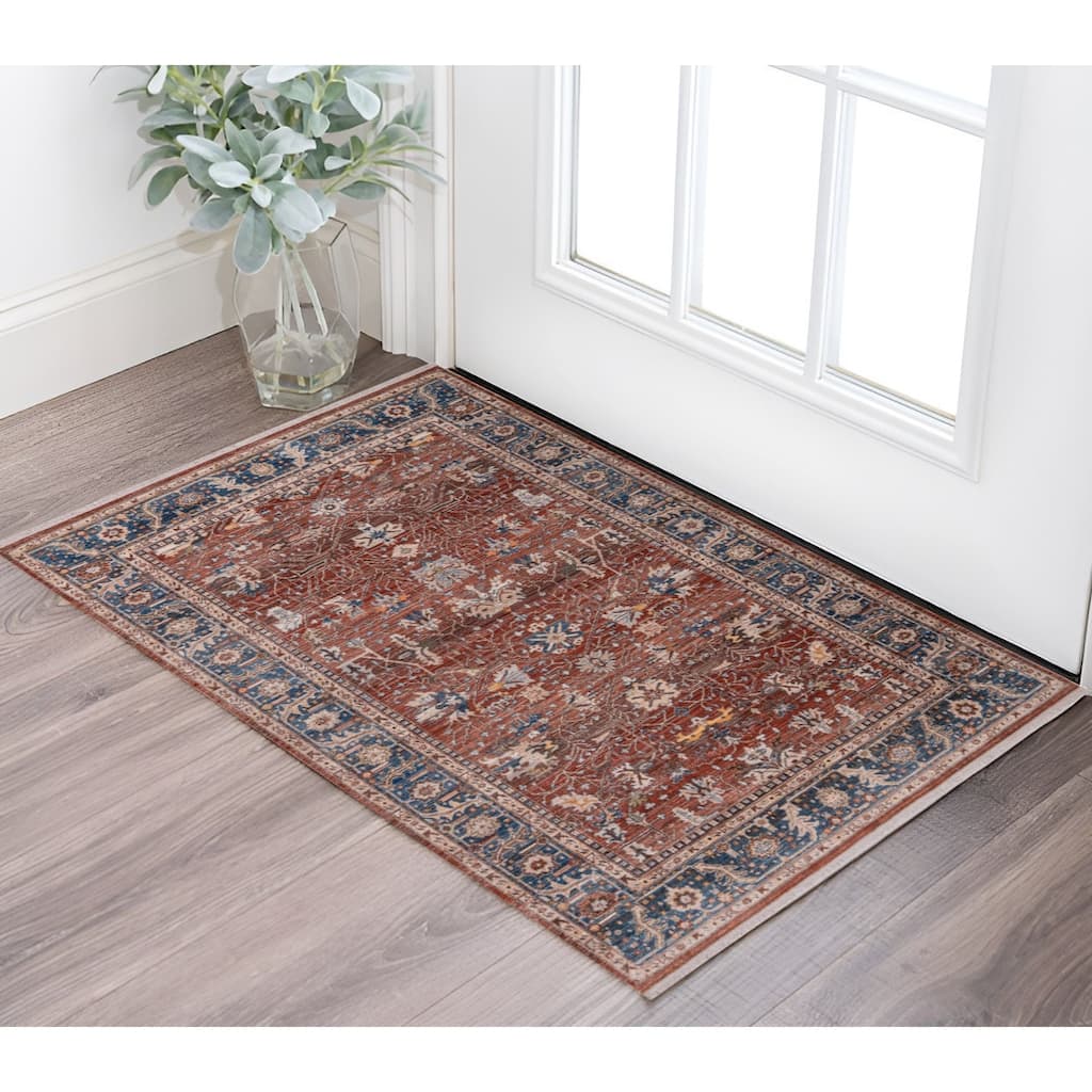 HomeRoots Oriental Traditional Rectangle Area Rug - 36.00 in. x 24.00 in. x 0.24 in.