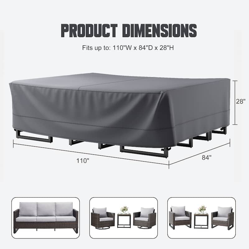 None Durable Outdoor Furniture Cover 600D Oxford Fabric