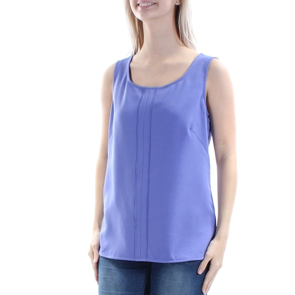 ANNE KLEIN Purple Sleeveless Jewel Neck Top Size: 2