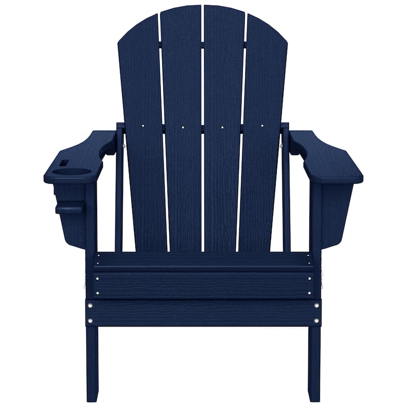 Polytrends Alvaro Outdoor Adirondack Chair with Cup Holder (Set of 4)