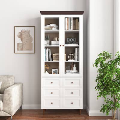 White MDF Display Storage Cabinet
