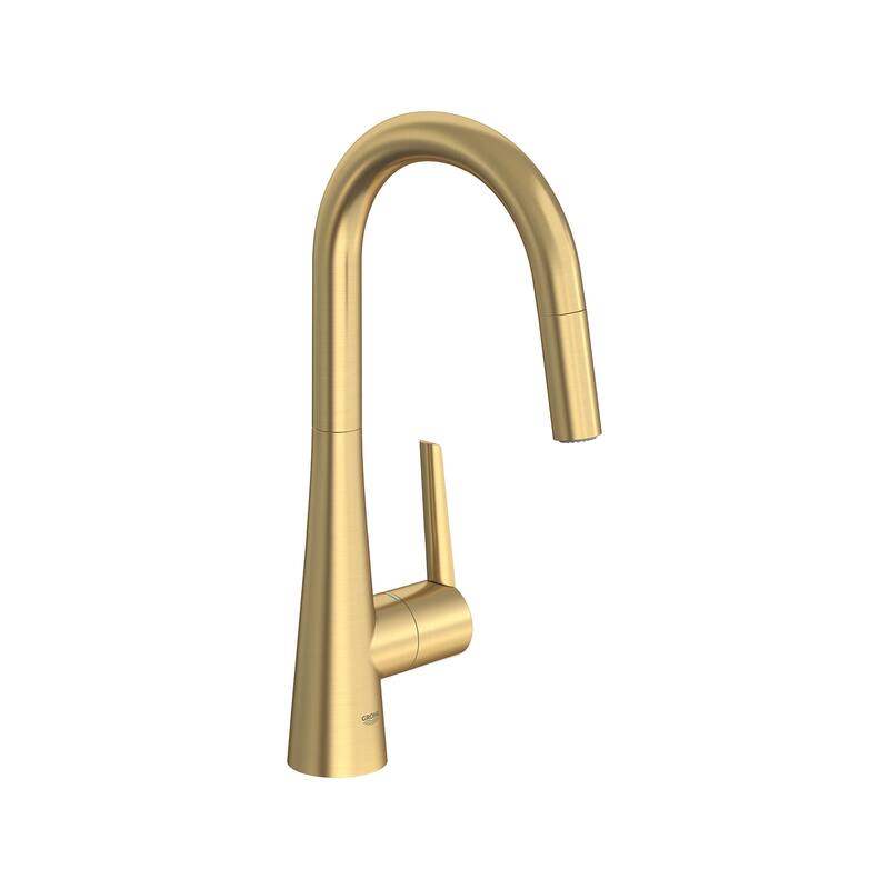 Grohe Zedra 1.75 GPM Single Hole Pull Down Kitchen Faucet with - Brushed Cool Sunrise