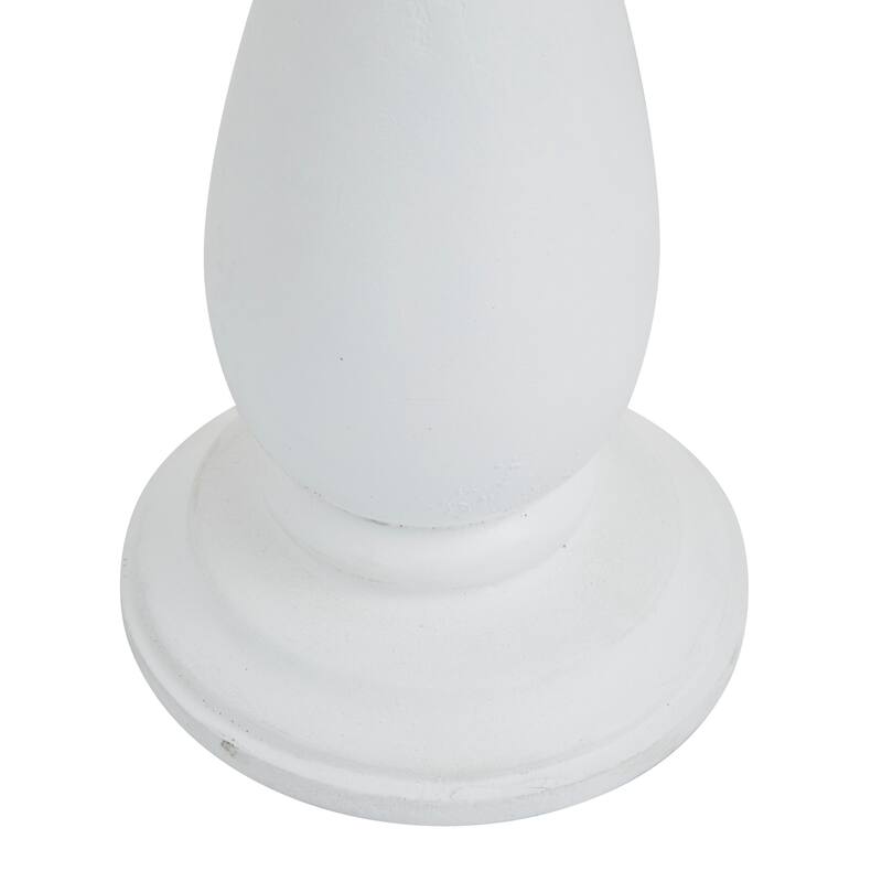 Mango Wood Turned Style Pillar Candle Holder (Set of 3) - Black, White or Gold - S/3 10", 8", 6"H