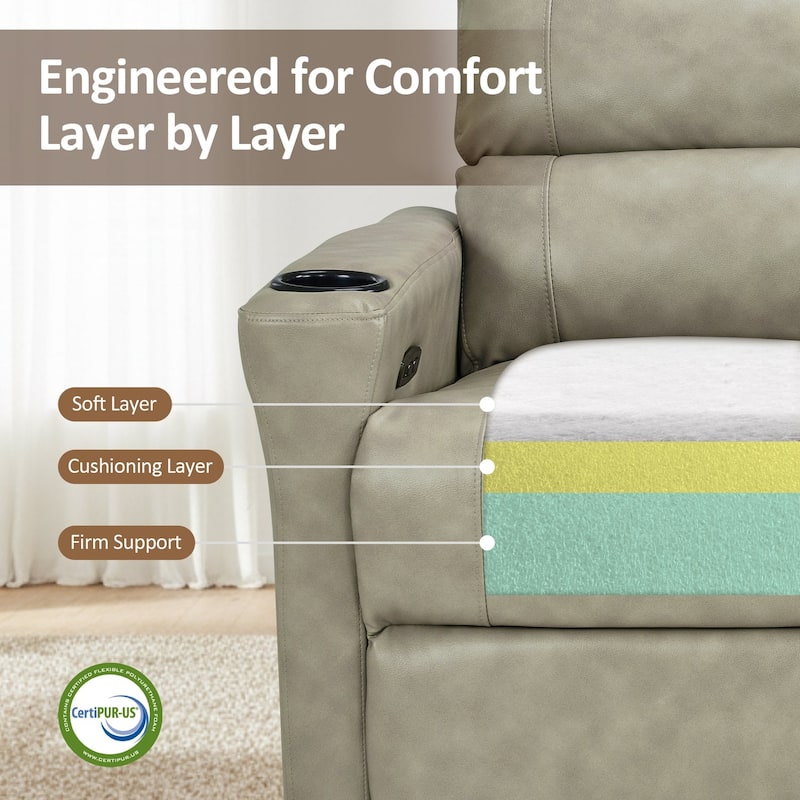 MCombo 62.6'' RV Recliner Loveseat Sofa with Console, Zero Wall Hugger Power Loveseat Recliner with USB Charge Ports, Outlet