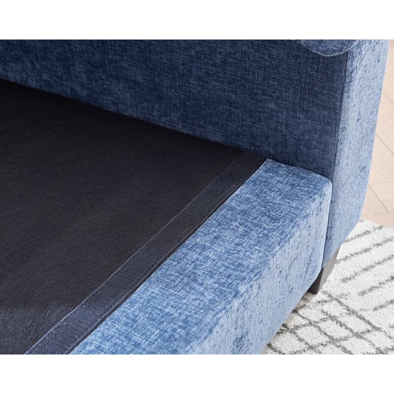 120.1" Chenille L-Shaped Modular Sectional Sofa with Ottoman, 3-Seater Cloud Couch with 22.4" Deep Seats & High-Resilience Foam