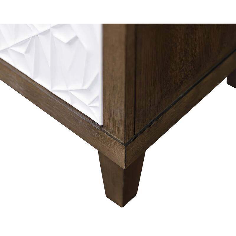 Modern Wood 81" Fireplace Console with with doors, TV Stand, Entertainment Storage, Fully Assembled, Brown